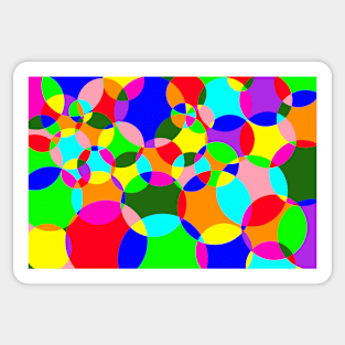 Random multi coloured background made from circles Sticker